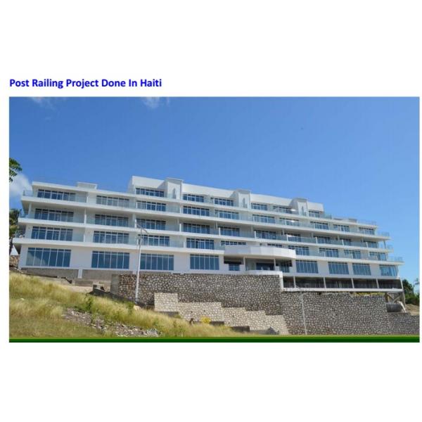 Exterior Stainless Steel And Glass Railing Systems , Steel Railing With Glass Designs For Balcony