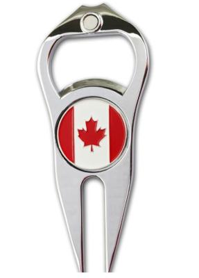 Custom Laser Engraving Logo Metal Bent Fork Golf Repair Divot Tool