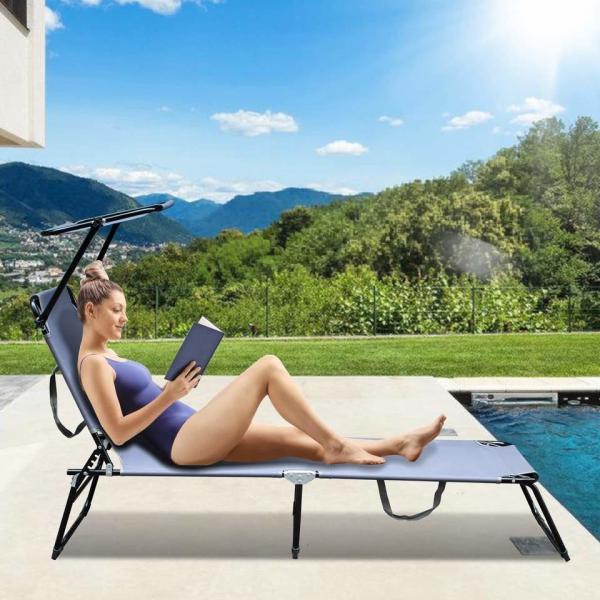 Modern Outdoor Hotel Floor Portable Swimming Pool Folding Chaise Lounge Chair For Living Room