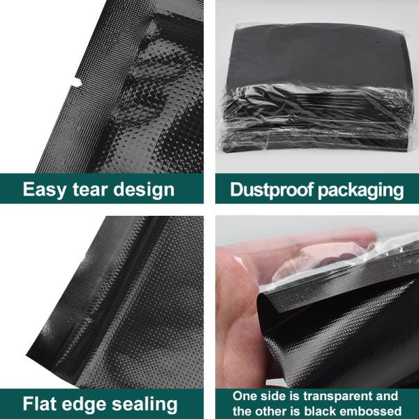 Precut Heat Black Vacuum Seal Roll Embossed Vacuum Sealer Rolls