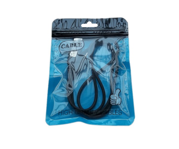 7.5*6.5cm 3 Side Seal Pouch USB Cable Pouch With Transparent Window