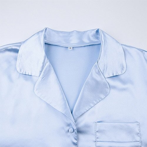 Пижамы европейского и американского пижам шелка maufactory весны OEM длинные Sleeved кантуют шею