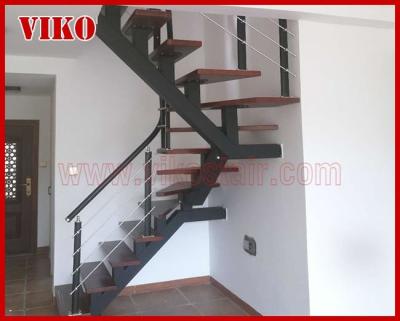 Steel Cable Stair VK92SC Treed American Oak  WoodenHandrail   Carbon Powder-coate Aluminum304 Stainless Steel