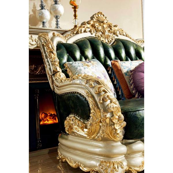 Wooden Frame Solid Wood Luxury Classic European Sofa Set