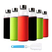 Bouteille d'eau en verre de borosilicate de 500 ml avec manchon en silicone