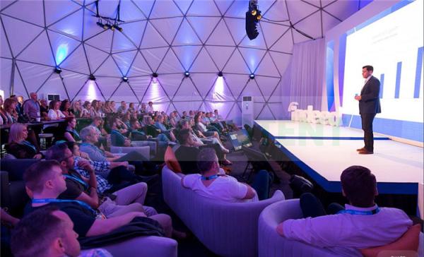 Anti UV Event Dome Tent Exhibition Hall In Large Full Branded 30 Meter Diameter