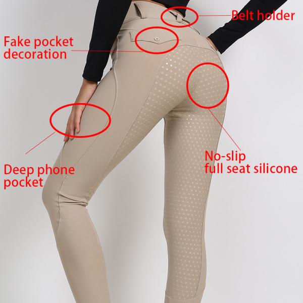 Анти- бриджи катания Khiki гетры Pilling конноспортивные с карманом телефона