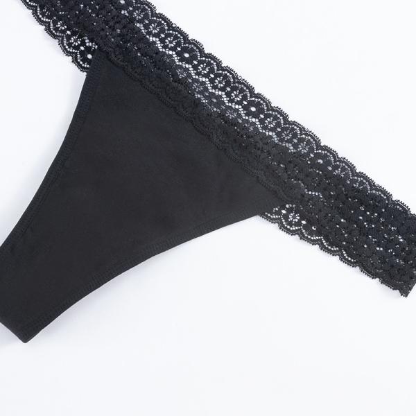 Leak Proof Reusable Period Panties Thong Underwear Breathable Cotton Sexy Lace Design