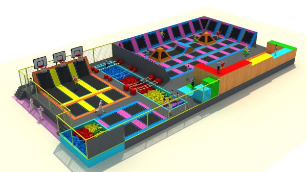 Super Big Indoor Trampoline Park For Kids Galvanized Steel Pipe