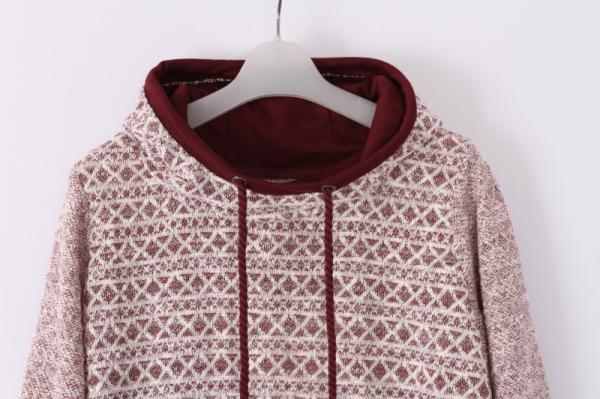 Burgundy Terry Cloth Sweatshirt Womens 53% Cotton 47% Polyester