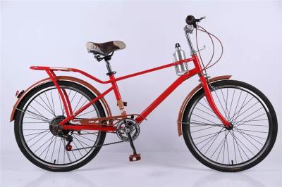 Carbon steel colorful 26 OL city bicicle for man  with Shimano thumb shifter 7 speed with bottle
