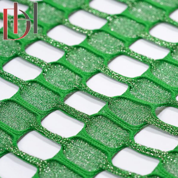 100% Polyester Knitted Jacquard Fabric , Summer Skirt Cape Scarf Holes Jacquard Mesh Fabric