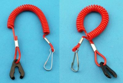 Popular Factory Direct Red Elastic Coil-style Jet Ski Safety Spring Leash w/J-hook&Stop Switch Tool