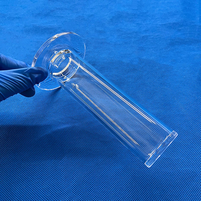 Customized High Transmission 99.99% High Purity Fused Quartz Glass Tube Quartz Flange Tube