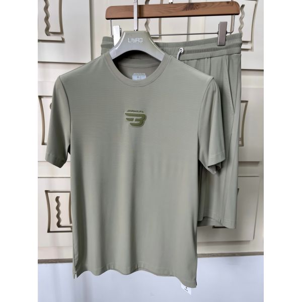 Hot Sale Men's Summer Breathable Solid Lightweight Polo Short Sleeves Sets Polyester/Cotton Fabric