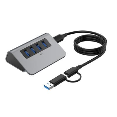 Hub de données USB 3.0 multi-ports à 4 ports, en aluminium, gris Apple