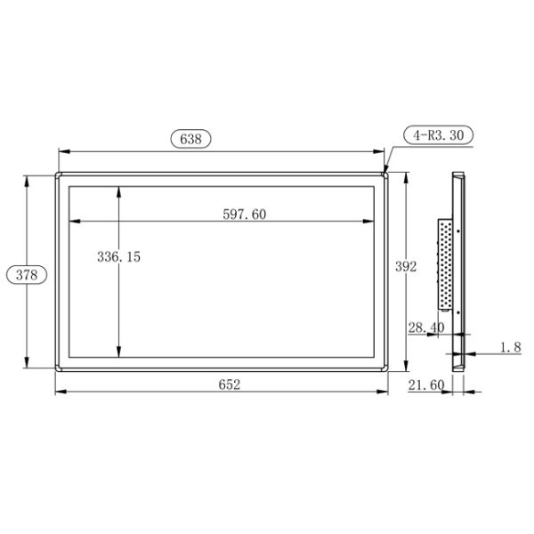 27 inch Integrated embedded Wall Mountable LCD Monitor