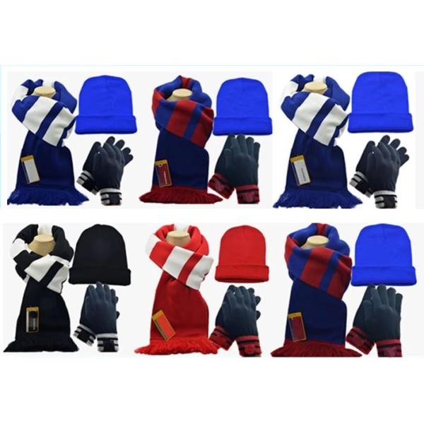 European World Cup Scarf , Embroidered Red And Blue Team Usa Soccer Scarf