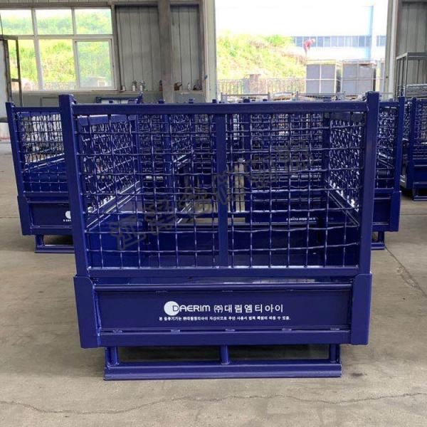 Powder Coated Galvanized Steel Cage Load Bearing Capacity Foldable Pallet Cage ISO Certified