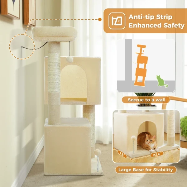 Modern Luxury Halloween Cat Tower Condo Eco-Friendly Wood Rattan Scratching Post Jumping Platforms Indoor Cat Furniture Carton