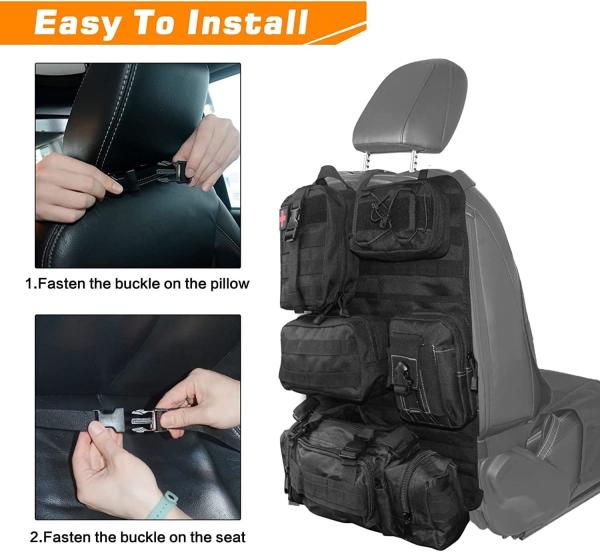 Tactical Front Seat Back Storage Bag/Hanger Bag Organizer With 5 Bags,Universal Fits For All Vehicel