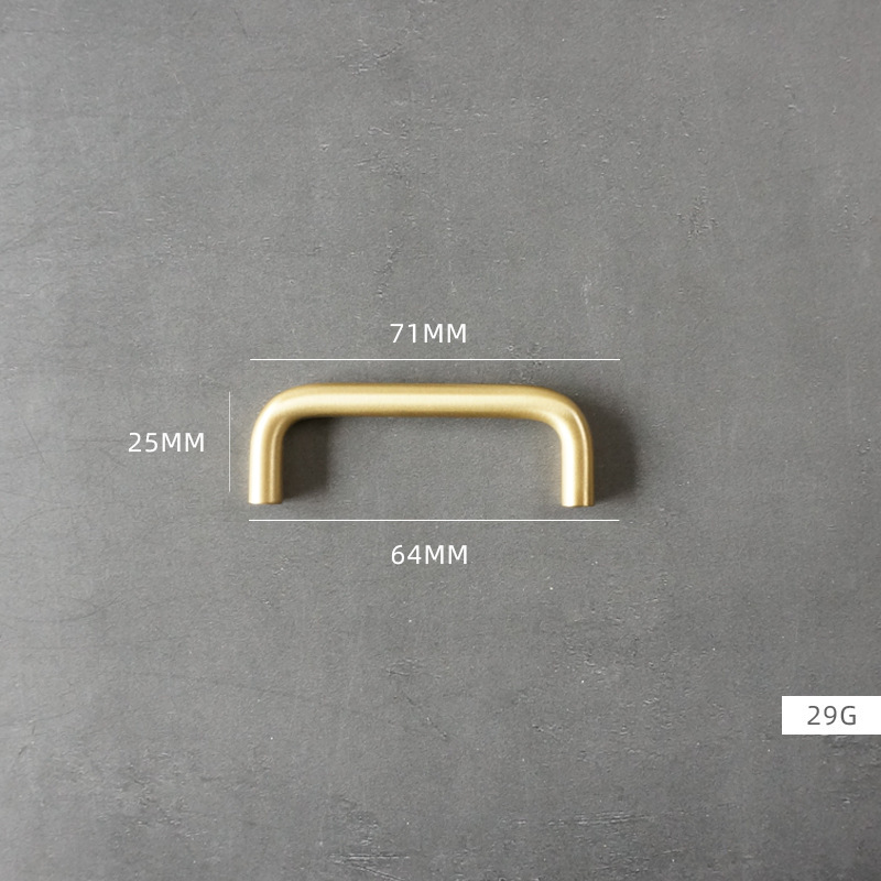 Brass Handle Nordic Modern Minimalist Luxury Dresser Drawer Wardrobe Door Copper Retro Gold Long Durable Handle
