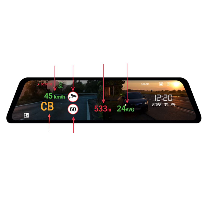 Rearview Mirror Dash Cam With 4K Front Camera Built In GPS And WiFi Connectivity Dual Lens DVR