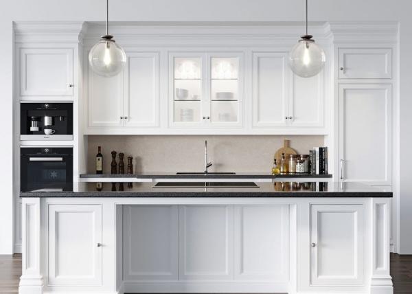 2.4M Real Wood Modern Gloss White Kitchen Cabinets Modular Kitchen Unit ODM