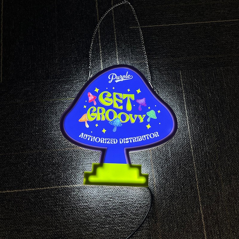 Ultra-Thin Acrylic LED Light Sign, USB Powered Mini Backlit Logo Display for TV Showroom, Custom Hollow Illuminated Counter Sign