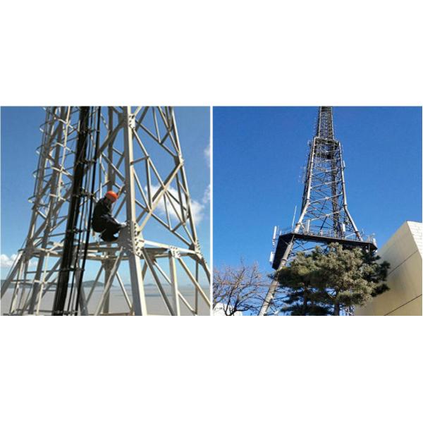 As telecomunicações tubulares do autossuficiente aço do HDG da estrutura elevam-se