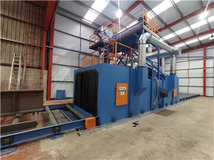 Steel Profile Roller Conveyor Shot Blasting Machine Wheel Deflashing 4.5m/Min