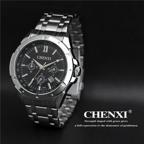 C019C5J Calenda Stainless Steel Wrist Watch Man Cool Sports Watch Japan Movt Quartz Watch
