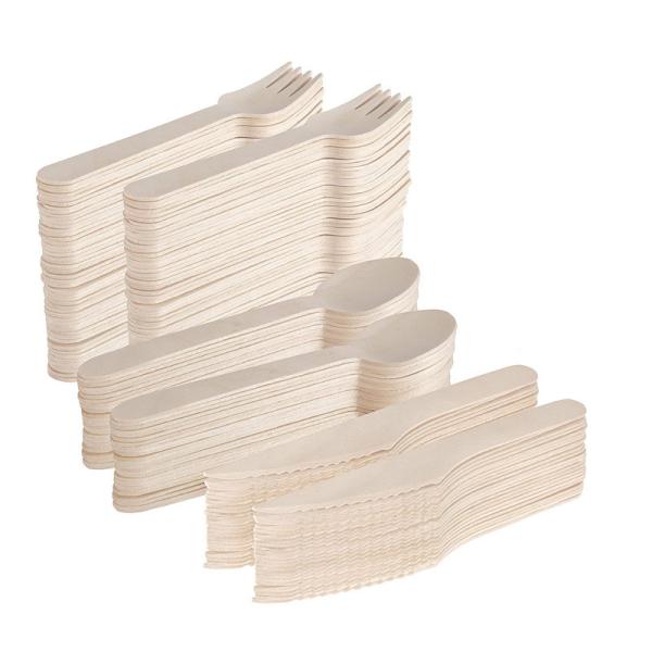 Biodegradable набор столового прибора Tableware, вилки барбекю деревянные и ложки устранимый