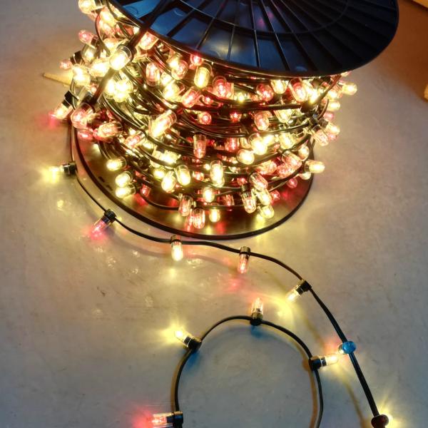 50M катушка настройка DC 12V зажимный свет 666 LEDs белый + красный фейри огни ip65 водонепроницаемый