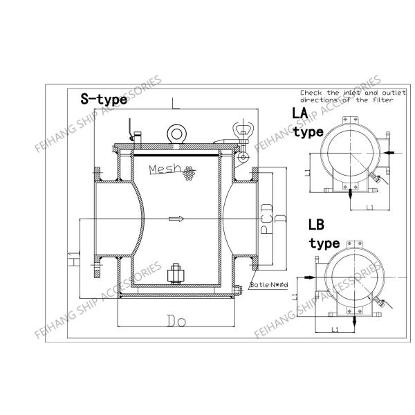 Морская морская вода фильтр нержавеющей стали фильтр сетка для грубой воды