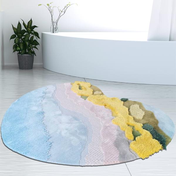 Irregular Wool Living Room Floor Carpets 1000*830mm Floor Carpet Rug