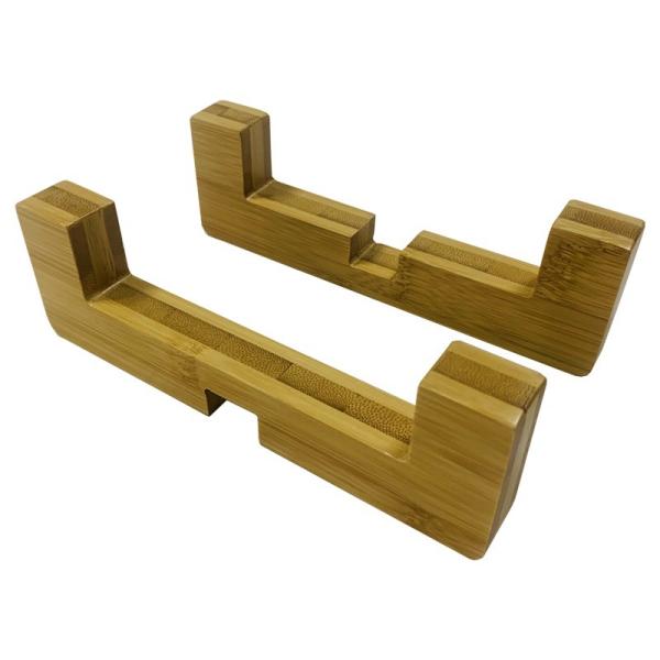 Um único suporte multicolor de tigela para cão feito de bambu natural adicionar tigela 7.5cm de altura para o exterior