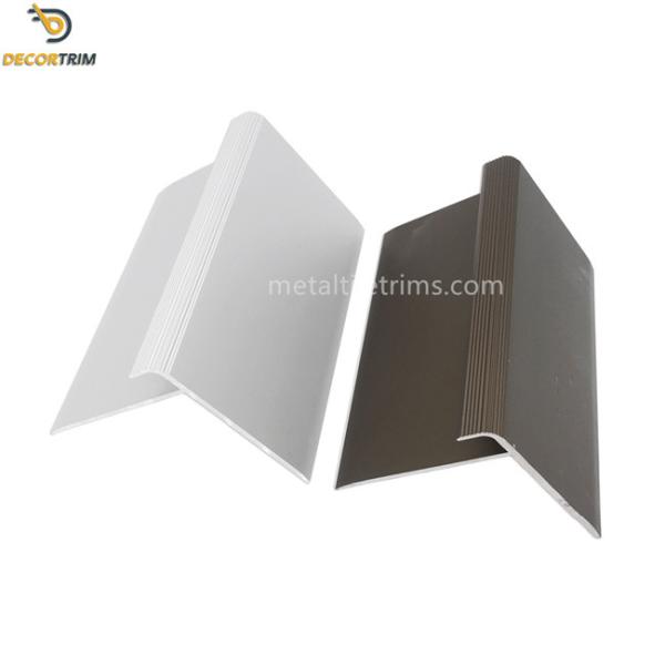 F Shape Tile Step Edge Trim , Heavy Duty Stair Nose Trim For Tile 8mm Size