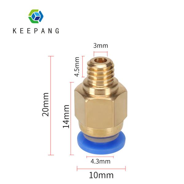 Golden Blue PC4 M5 PC4 M6 3D Printer Accessories Pneumatic Connectors