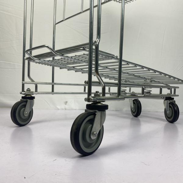 Вагонетка двойного слоя Q195 складного супермаркета склада стальная