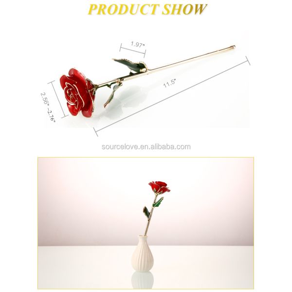 24K Gold  Rose  Golden Rose  Real Preserved Fresh Eternal Rose Flower for Valentines Day Mother's Day and Christmas