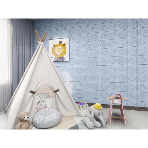 Papel de pared de espuma 3D de PE para el hogar Marrón Azul Amarillo Papel de pared de espuma 3D a prueba de agua