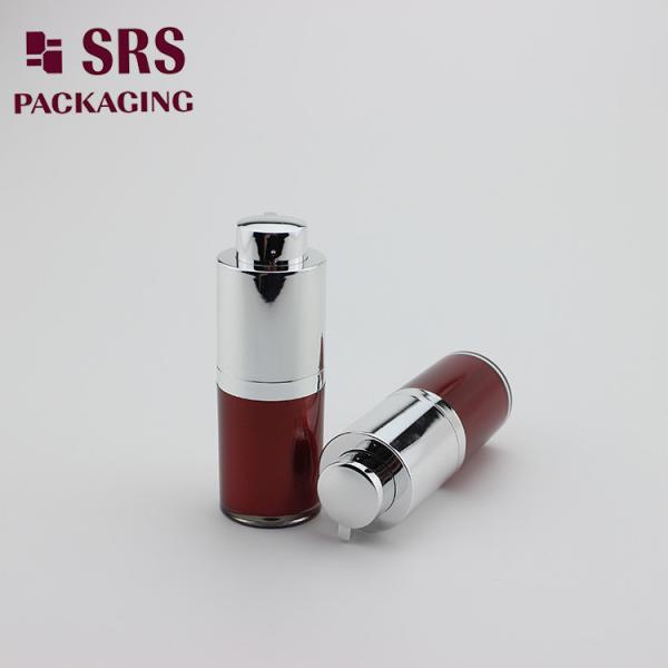 A020 airless bottle manufacturer 15ml painted red color acrylic screw up lids bottle