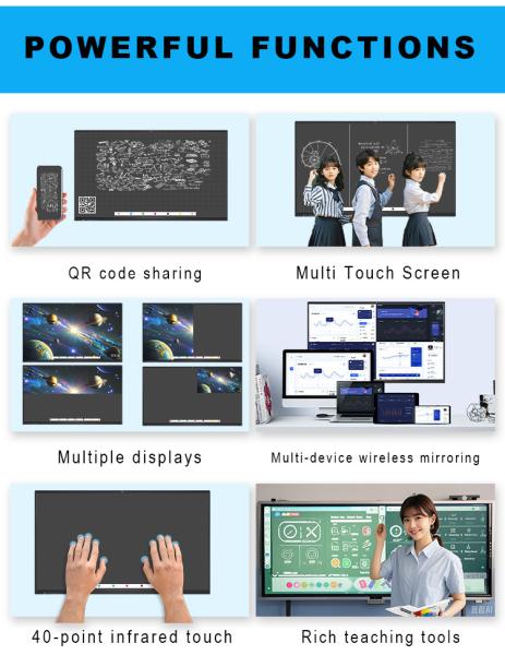 Qtenboard 65 Inch LCD 4K Interactive Panel Android 11 All-in-one Pc Computer Interactive White Board