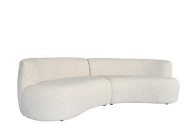D28 Pure Fabric Sectional Couch Wooden Legs Two Piece Couch Set