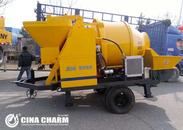 40m3 Per Hour Concrete Mixer With Pump Machine , Electric Concrete Mixer And Pump