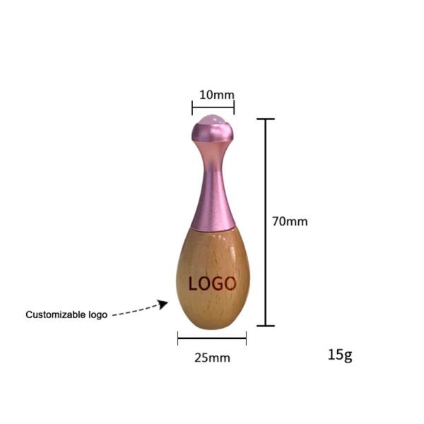 Wooden Handle Jade Massage Roller Facial Gua Sha Massage Stick and Eye Care Tools for Promoting Eye Cream Absorption