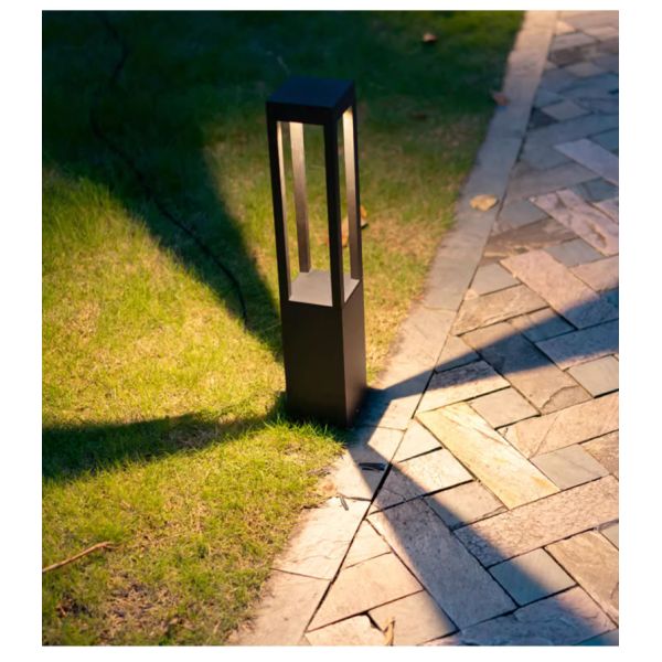 Outdoor Electric IP65 LED Lawn Lamp Waterproof Aluminum Modern Square Garden Landscape Lighting 3000K Warm White 50000 Hours