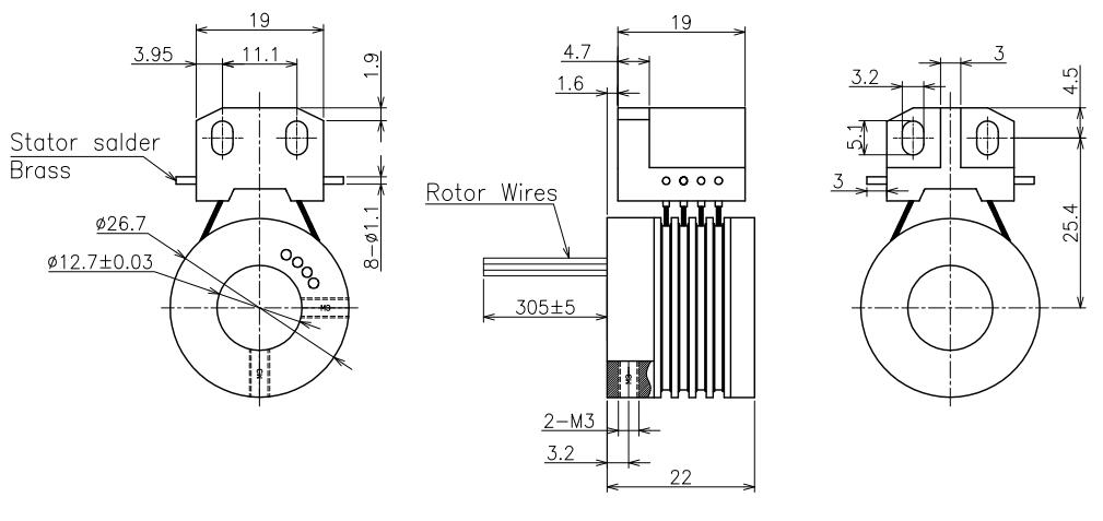 кольцо выскальзывания полого вала 12.7mm отдельное с 4 цепями 2Amp 300rpm малошумными