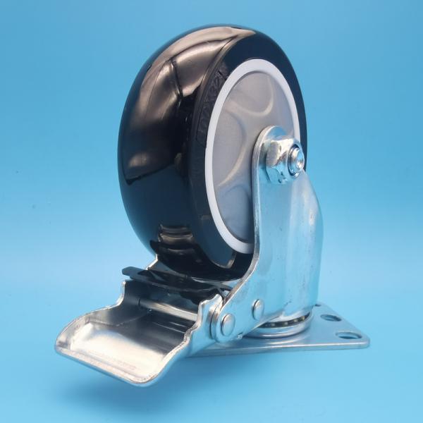 Oil-Resistant Industrial Casters Medium-Duty Single-Axis TPU Singel Wheels 5Lockable Rigid Swivel For Office Chairs